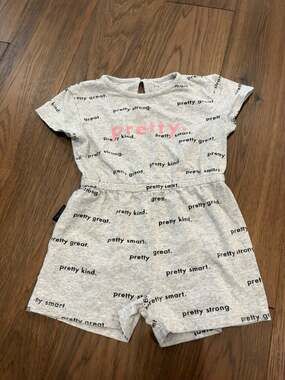 Tiny Tribe Australia 'Pretty' Graphic Short Sleeve Romper